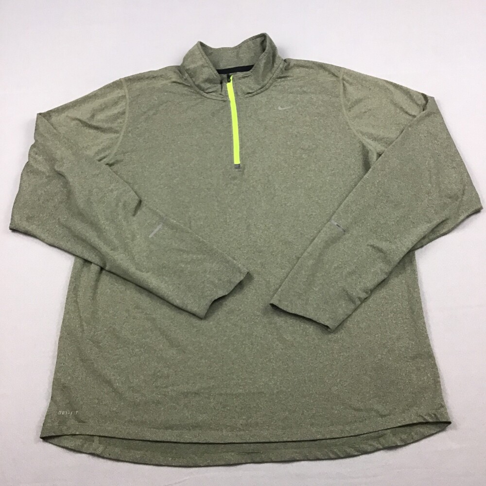 Nike Sweater Men XL Green 1/4 Zip Element Pullover Long Sleeve Running Top